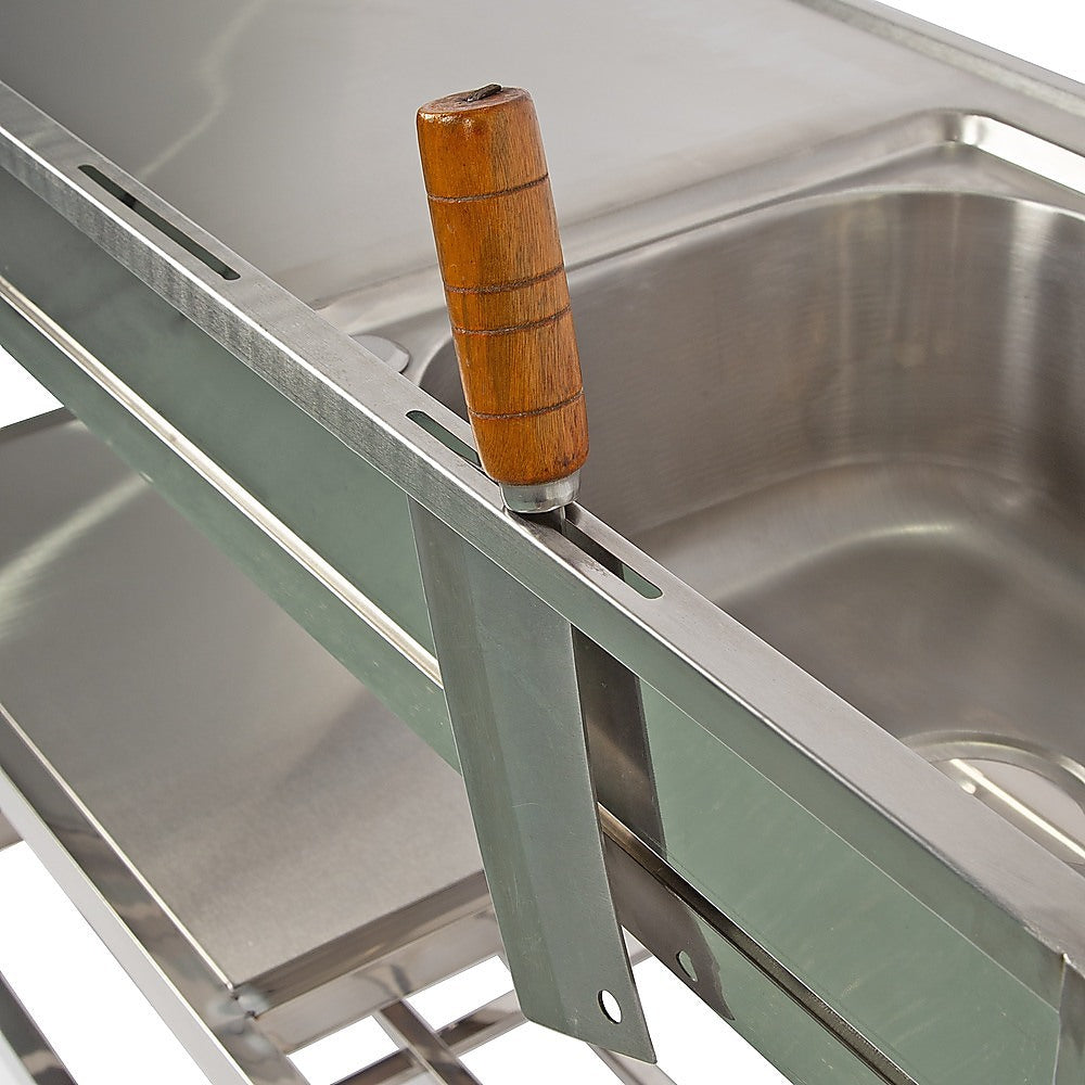 Freestanding Stainless Steel Kitchen Sink 120x50x79cm – Commercial Utility Wash Basin - Image 9