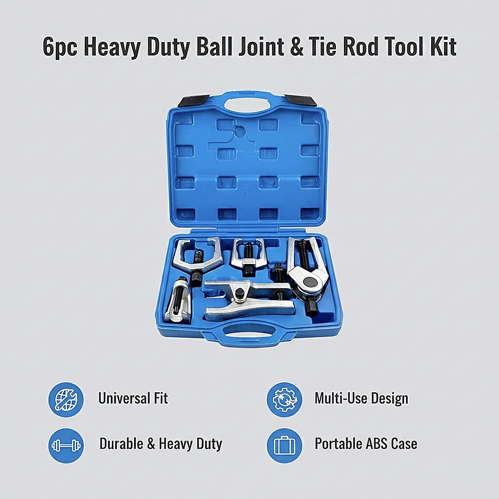 6pc Heavy Duty Ball Joint & Tie Rod Tool Kit – Pitman Arm Puller Remover Set - Image 9