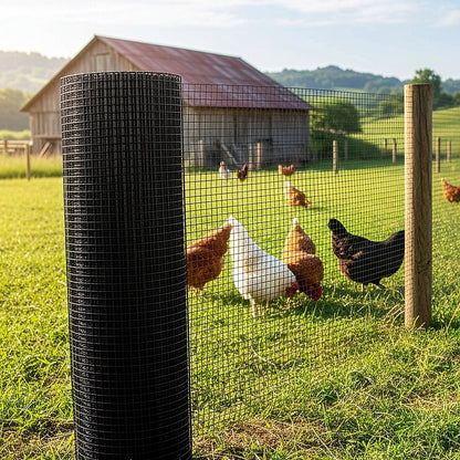 30m Black Chicken Wire Mesh Roll – Heavy Duty Aviary Netting & Garden Fencing for Poultry Enclosures - Image 2