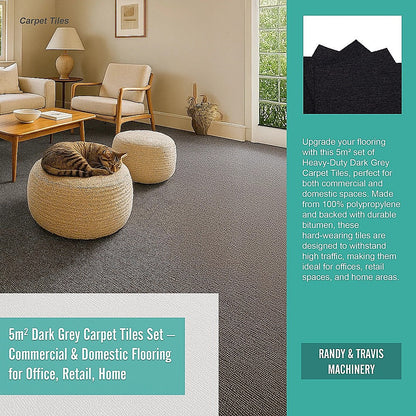 5m² Dark Grey Carpet Tiles Set – Commercial & Domestic Flooring for Office, Retail, Home - Image 7