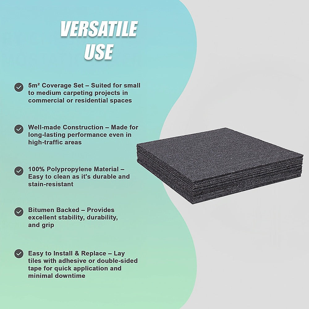 5m² Dark Grey Carpet Tiles Set – Commercial & Domestic Flooring for Office, Retail, Home - Image 8