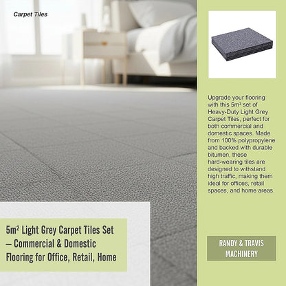 5m² Light Grey Carpet Tiles Set – Commercial & Domestic Flooring for Office, Retail, Home - Image 8