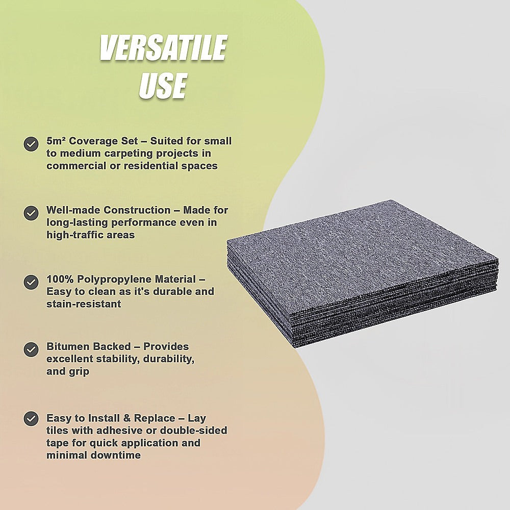 5m² Light Grey Carpet Tiles Set – Commercial & Domestic Flooring for Office, Retail, Home - Image 9