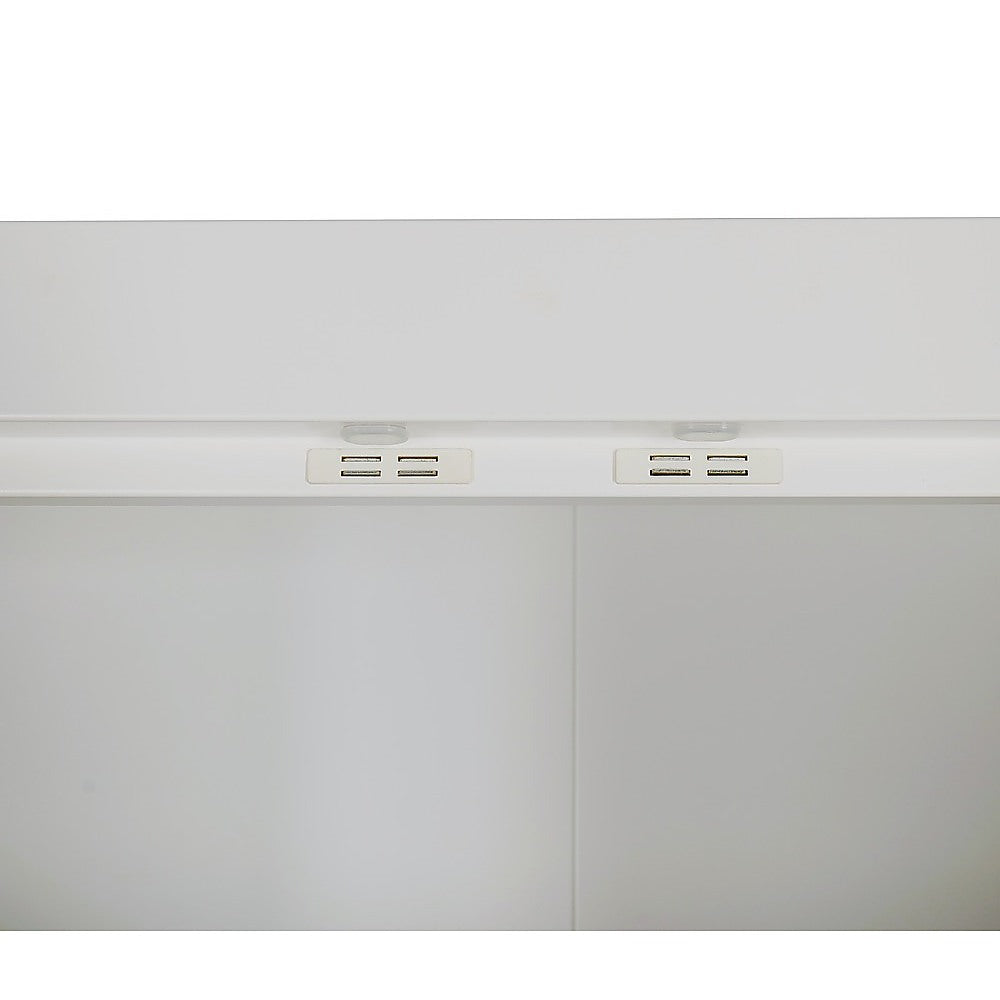 3 Door White Wardrobe – White Handles, Hanging Rail & Shelves - Image 7