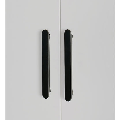 3 Door White Wardrobe – Black Handles, Hanging Rail & Shelves - Image 4