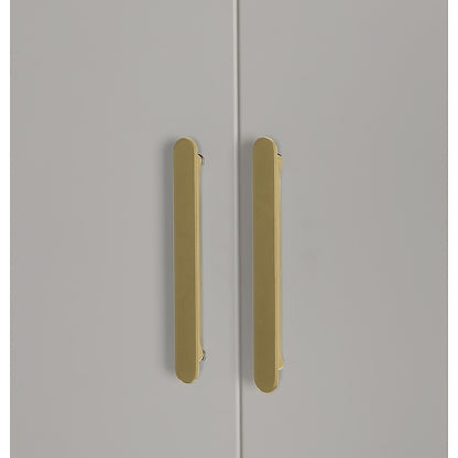 3 Door White Wardrobe – Gold Handles, Hanging Rail & Shelves - Image 5