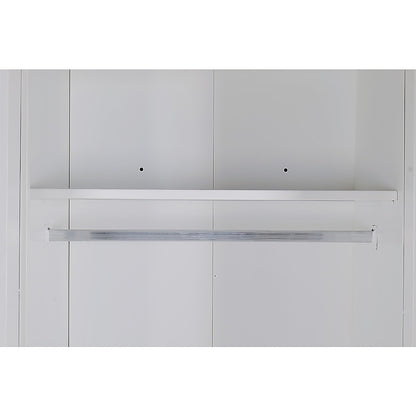 3 Door White Wardrobe – Gold Handles, Hanging Rail & Shelves - Image 6
