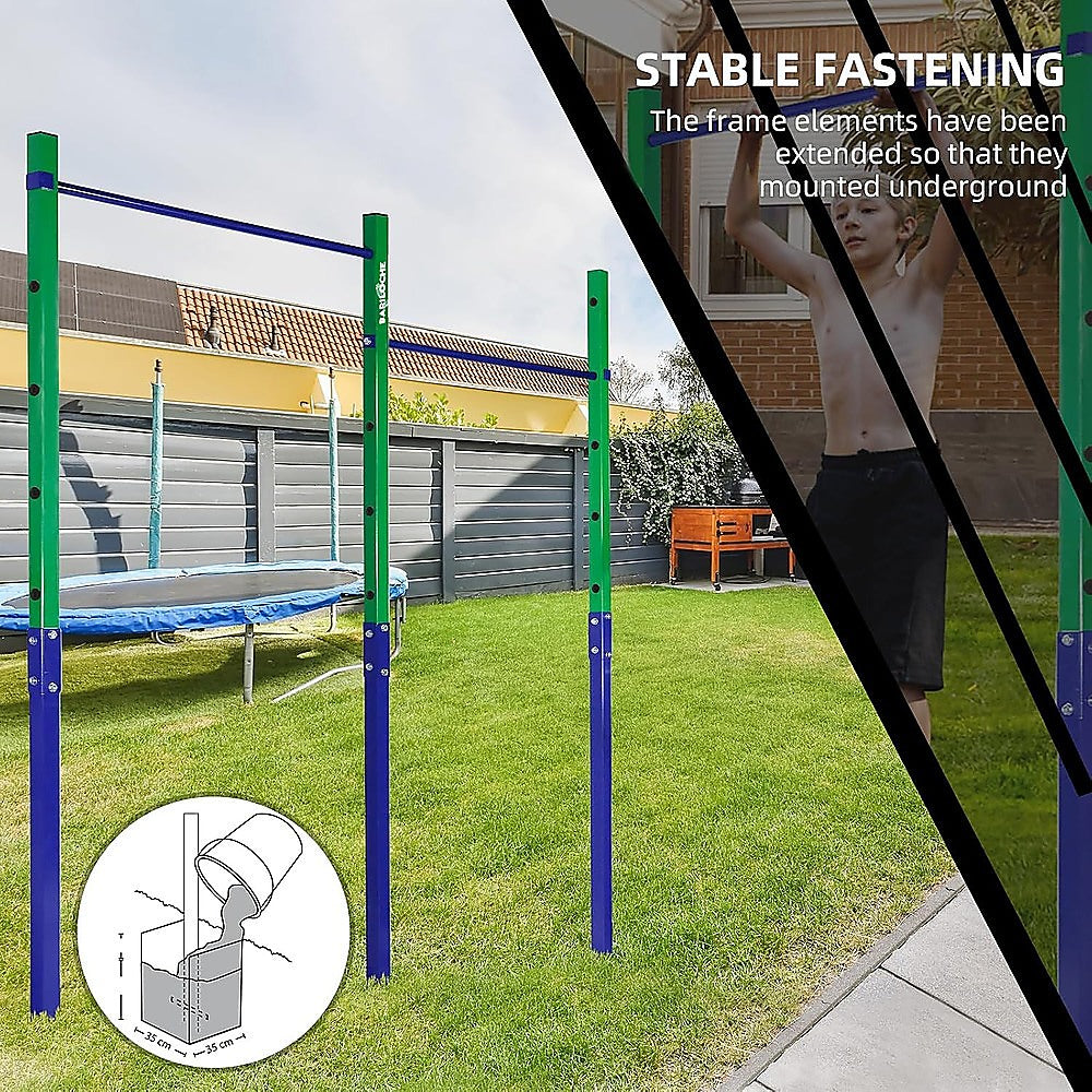 Double Outdoor Pull-Up Bar – Height Adjustable Gymnastics & Fitness Bar - Image 3