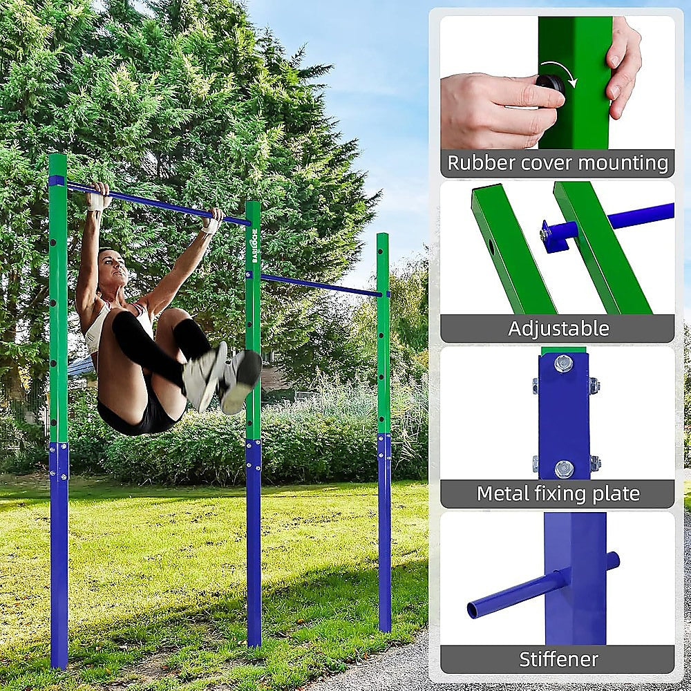 Double Outdoor Pull-Up Bar – Height Adjustable Gymnastics & Fitness Bar - Image 6
