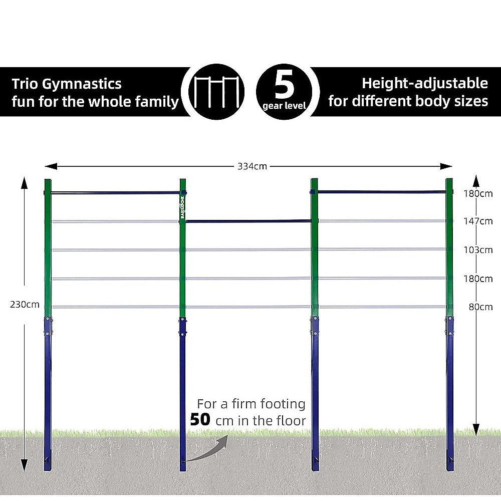 Triple Outdoor Pull-Up Bar – Height Adjustable Gymnastics & Fitness Bar - Image 7