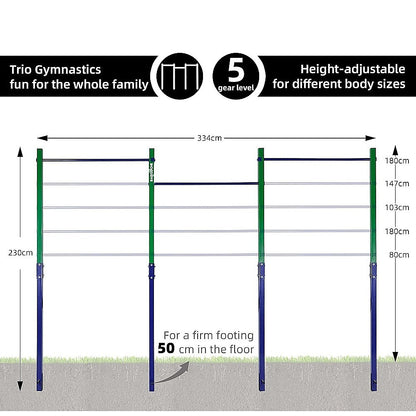 Triple Outdoor Pull-Up Bar – Height Adjustable Gymnastics & Fitness Bar - Image 7