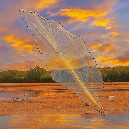3m Nylon Fishing Cast Net – Quick Throw Mesh with Chain Weights & Drawstring - Image 5