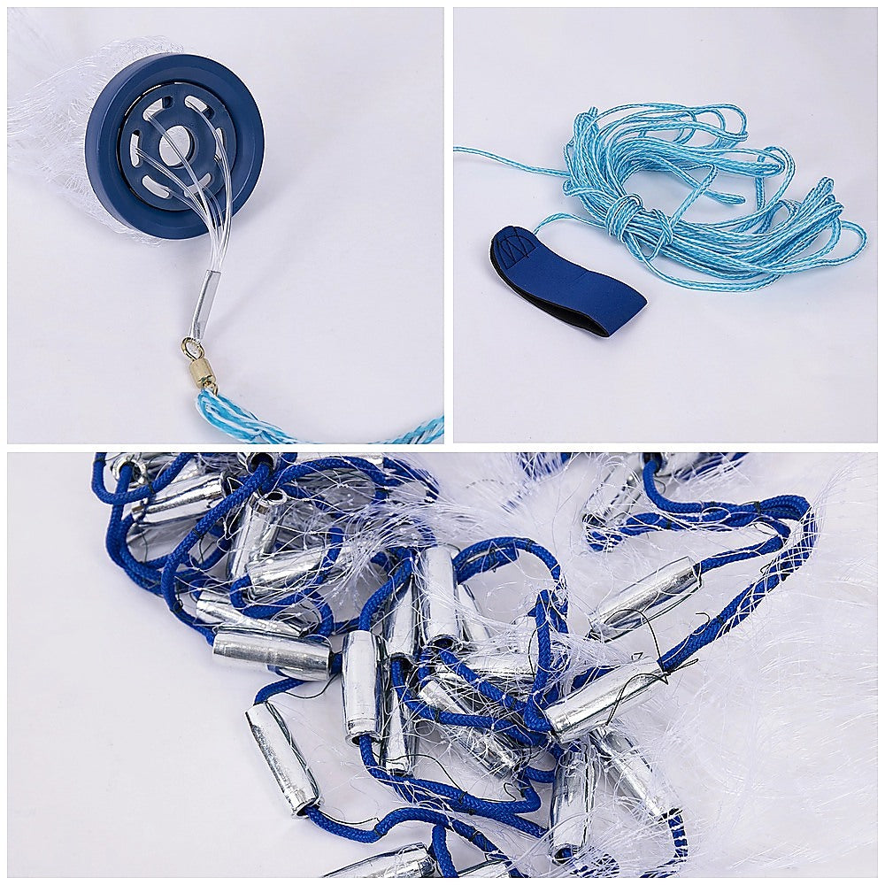3m Nylon Fishing Cast Net – Quick Throw Mesh with Chain Weights & Drawstring - Image 6
