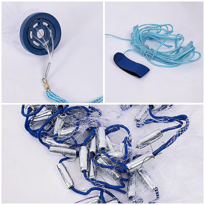 3m Nylon Fishing Cast Net – Quick Throw Mesh with Chain Weights & Drawstring - Image 6