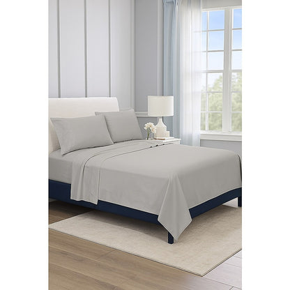Double Bed Sheet Set – 1800 Series Microfiber, Deep Pocket, Soft & Breathable, Grey - Image 2