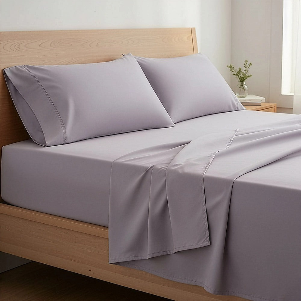 Queen Bed Sheet Set – 1800 Series Microfiber, Deep Pocket, Soft & Breathable, Grey - Image 6