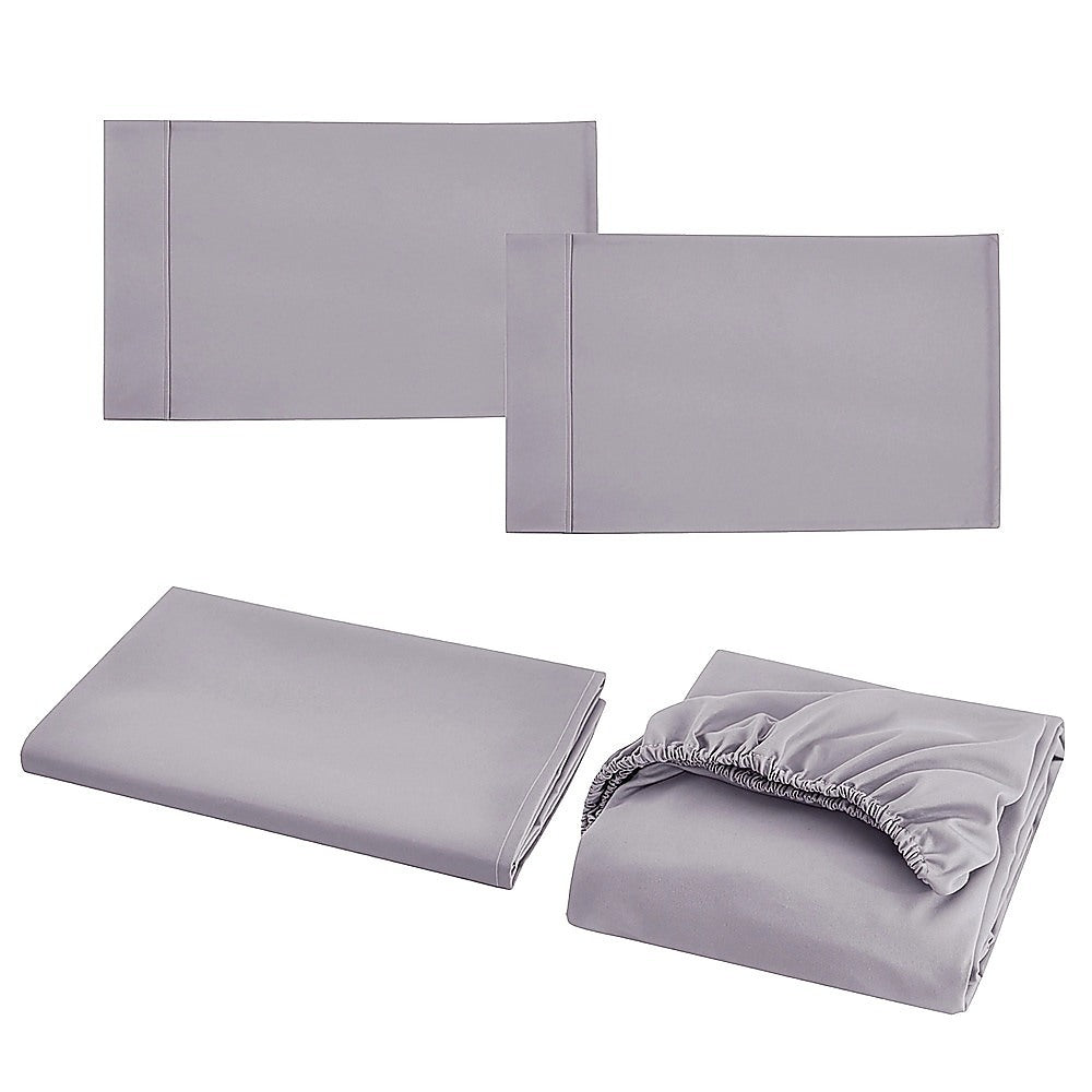 Queen Bed Sheet Set – 1800 Series Microfiber, Deep Pocket, Soft & Breathable, Grey - Image 7
