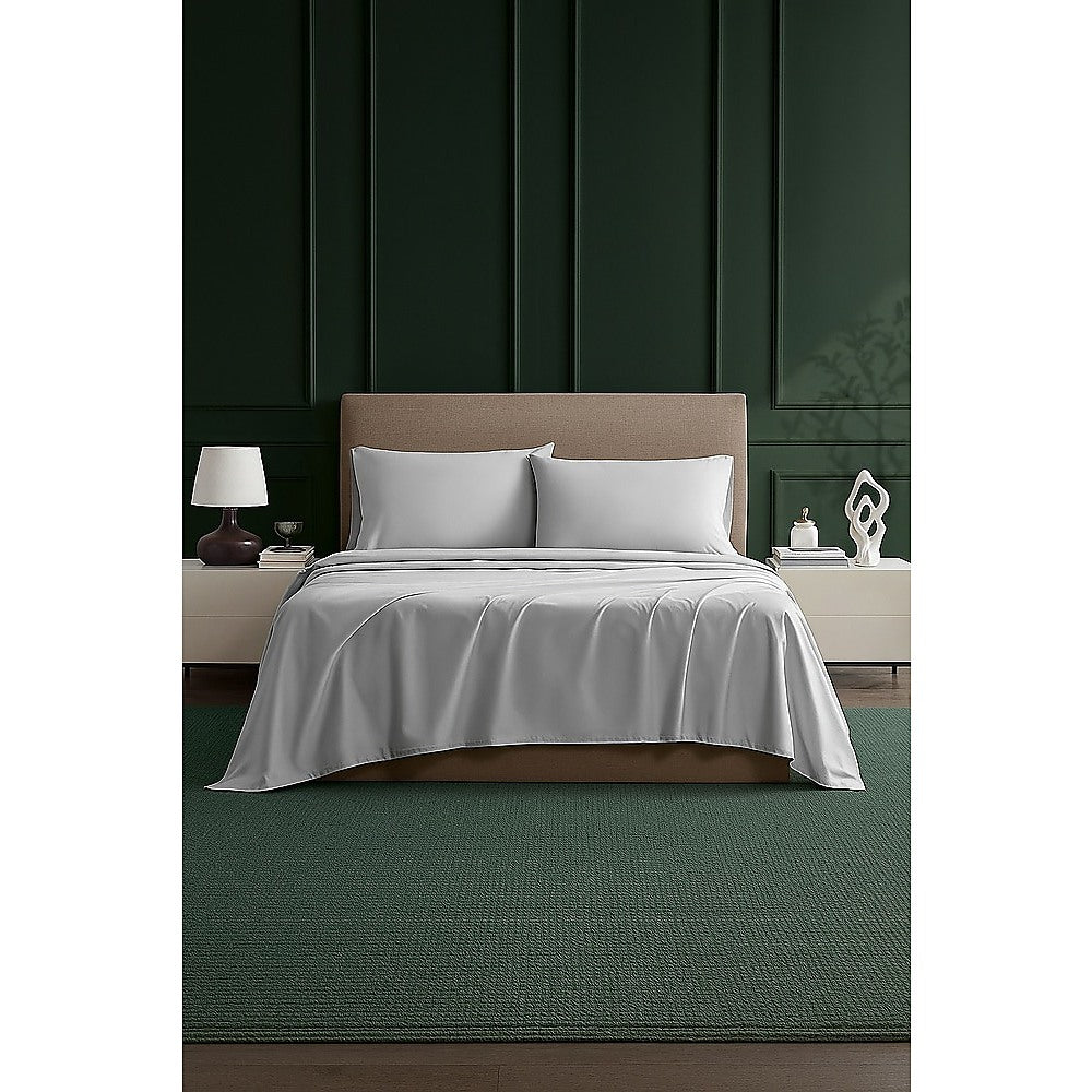 Double Bed Sheet Set – 1800 Series Microfiber, Deep Pocket, Soft & Breathable, White - Image 2
