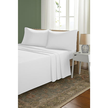 Double Bed Sheet Set – 1800 Series Microfiber, Deep Pocket, Soft & Breathable, White - Image 3