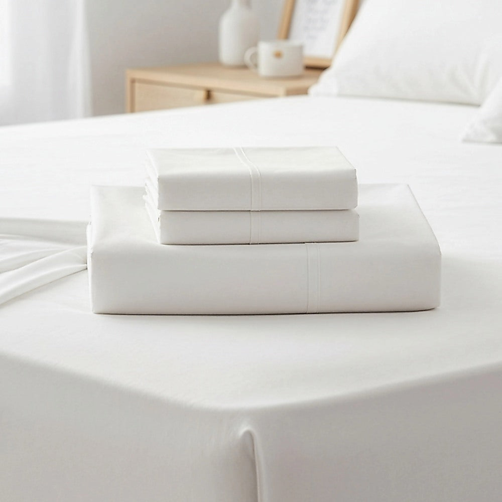 King Bed Sheet Set – 1800 Series Microfiber, Deep Pocket, Soft & Breathable, White - Image 2