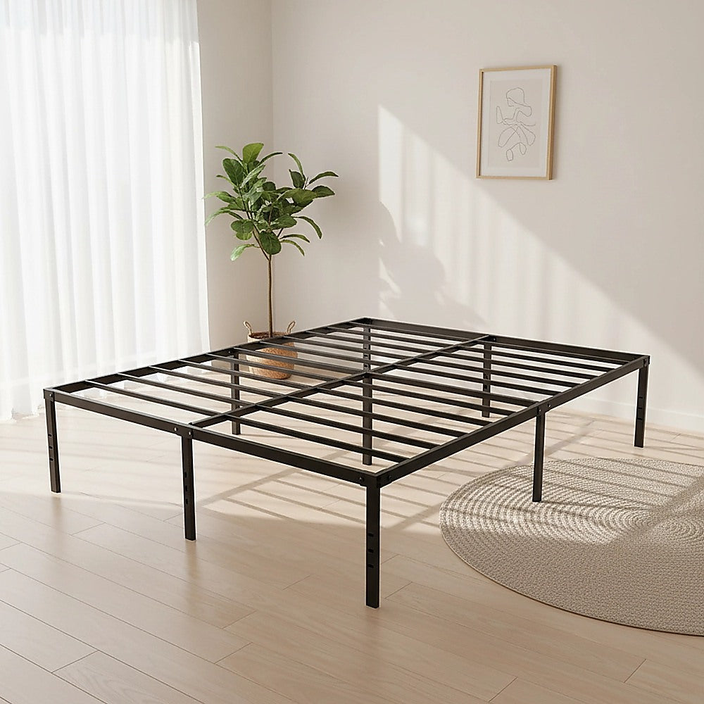 Queen Metal Bed Frame 45cm High – Full Steel Base Platform - Image 2