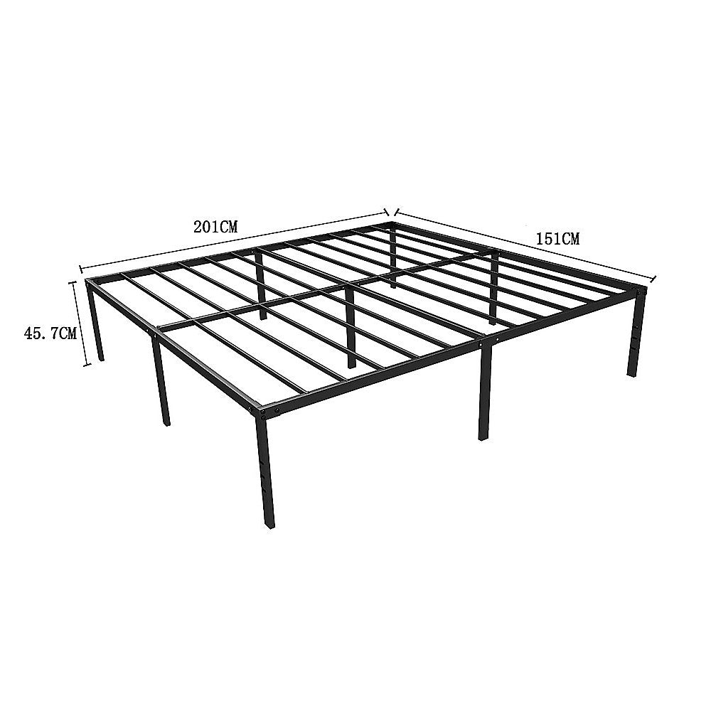 Queen Metal Bed Frame 45cm High – Full Steel Base Platform - Image 7
