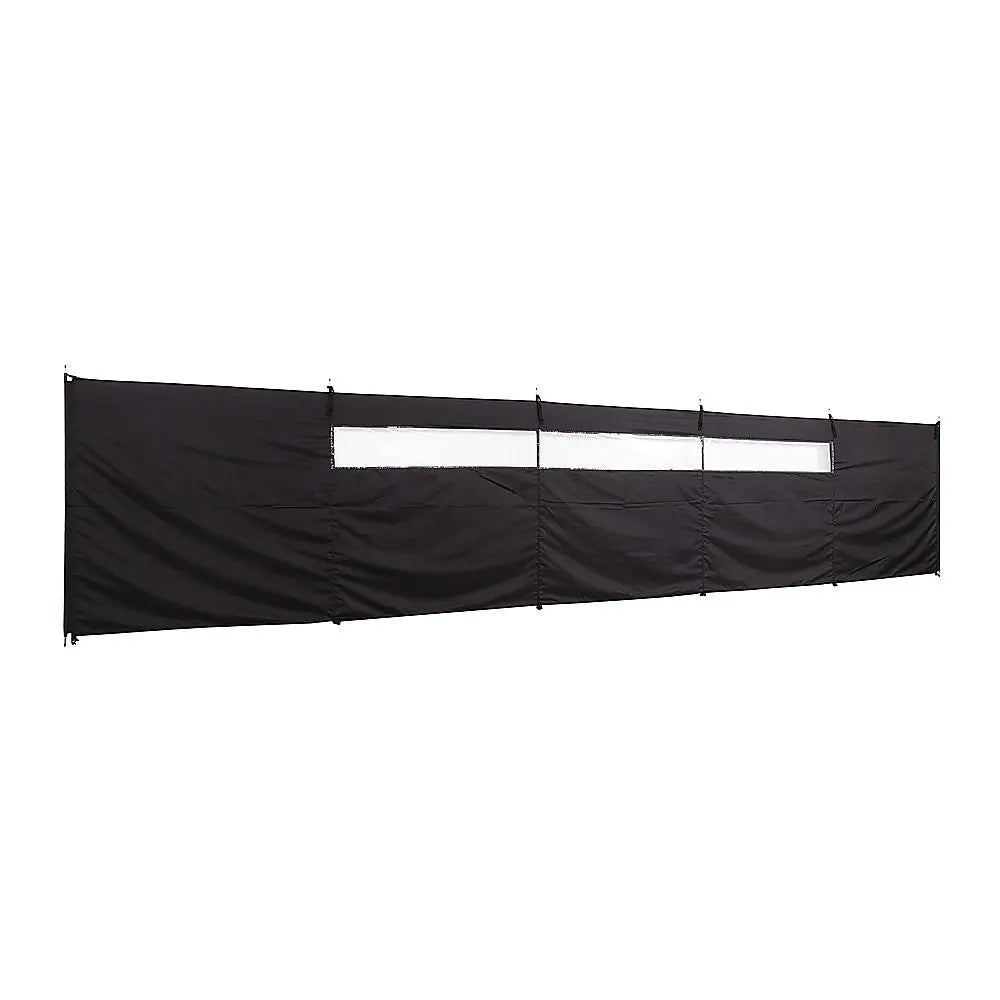 Camping Windbreak with Clear Windows & Carry Bag 725x140cm Black Outdoor Privacy Shelter