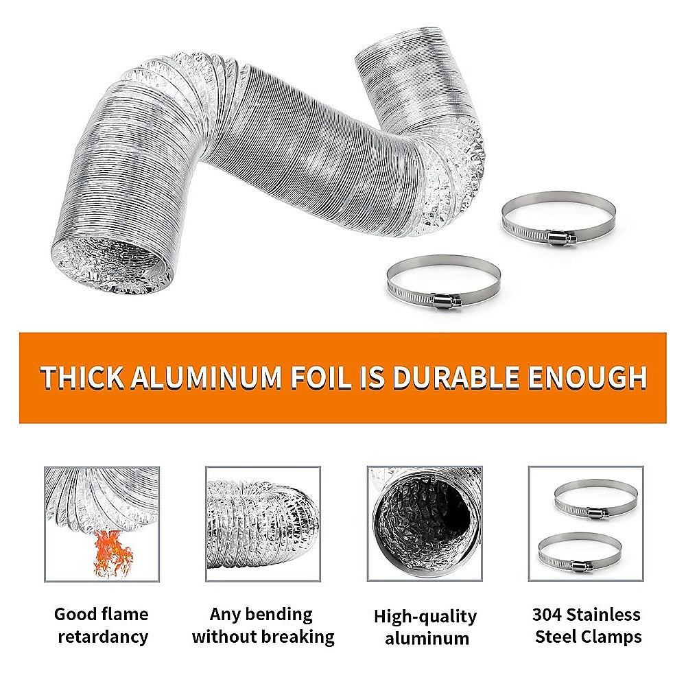 10.5cm x 7.6m Flexible Aluminium Air Duct – Dryer & HVAC Vent Hose - Image 4