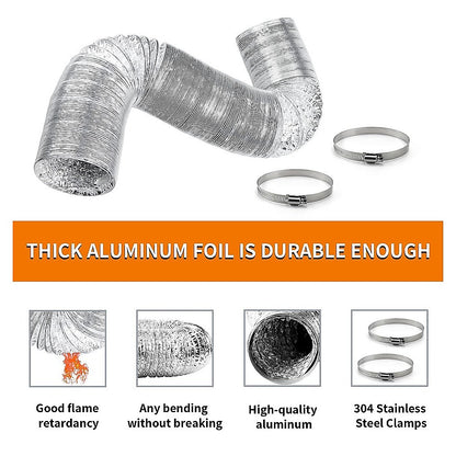 10.5cm x 7.6m Flexible Aluminium Air Duct – Dryer & HVAC Vent Hose - Image 4