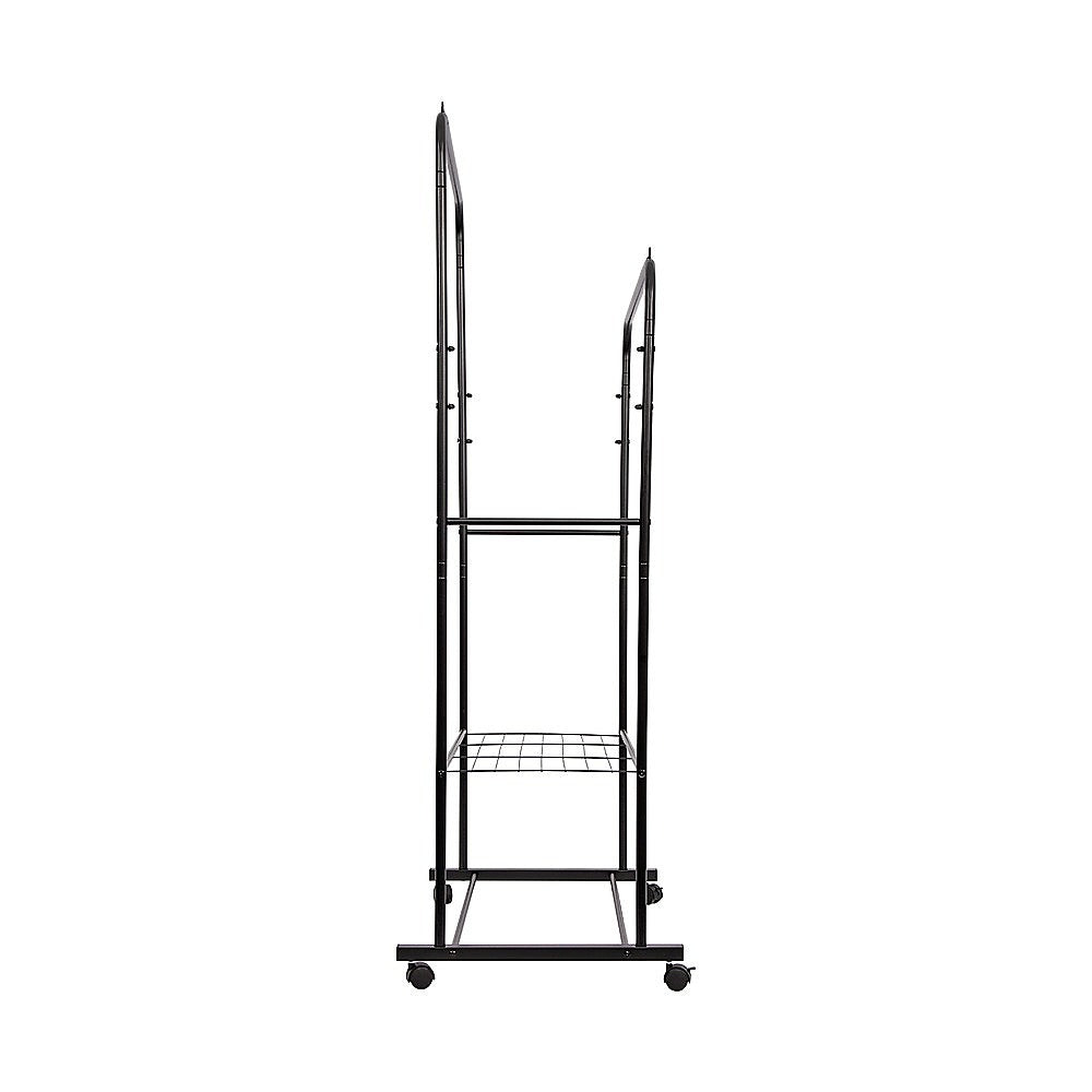 Double Clothes Rack Metal Garment Rail 80x154cm – Heavy Duty Hanging Shelf Storage - Image 4