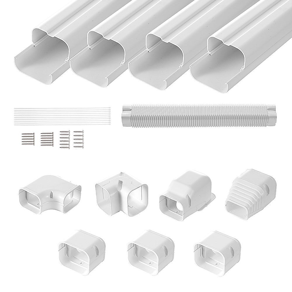 4.8m Mini Split AC Line Set Cover Kit – PVC Duct for Central Air Conditioner - Image 4