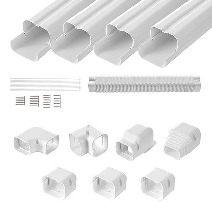 4.8m Mini Split AC Line Set Cover Kit – PVC Duct for Central Air Conditioner - Image 4