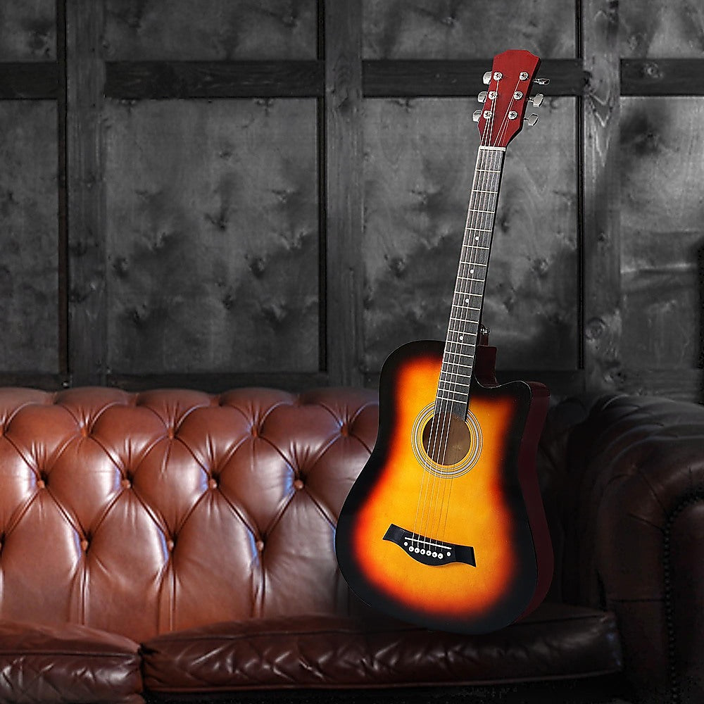 38" Full Size Acoustic Guitar – Beginner Wooden Guitar for Adults & Teens - Image 3