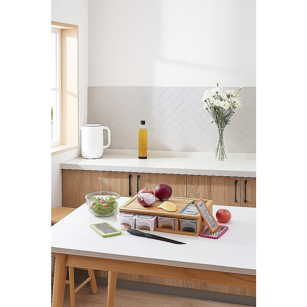 Bamboo Cutting Board Set with Graters & Containers – Food Prep Station - Image 2