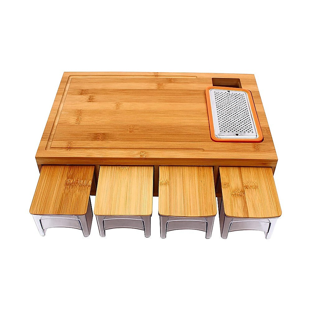 Bamboo Cutting Board Set with Graters & Containers – Food Prep Station - Image 6