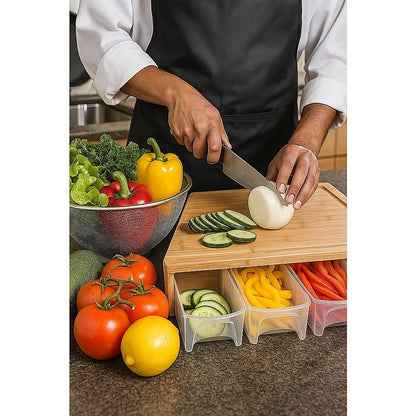 Bamboo Cutting Board Set with Graters & Containers – Food Prep Station - Image 7
