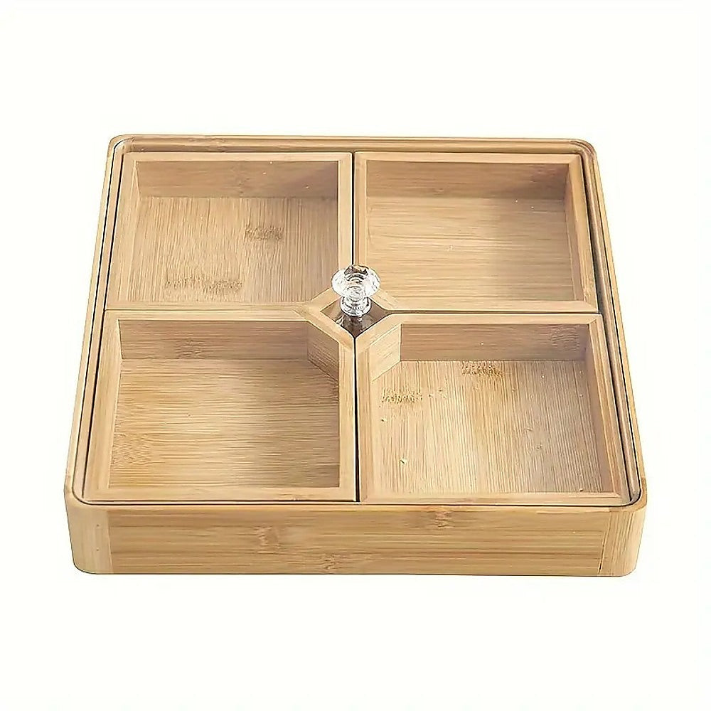 Square Bamboo Snack Serving Tray – Eco-Friendly Platter for Fruit, Cheese & Appetisers - Image 2