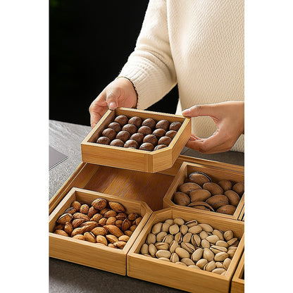 Square Bamboo Snack Serving Tray – Eco-Friendly Platter for Fruit, Cheese & Appetisers - Image 3
