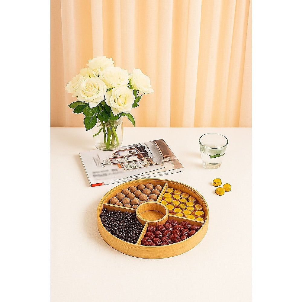 Round Bamboo Snack Serving Tray – Eco-Friendly Platter for Fruit, Cheese & Appetisers - Image 3