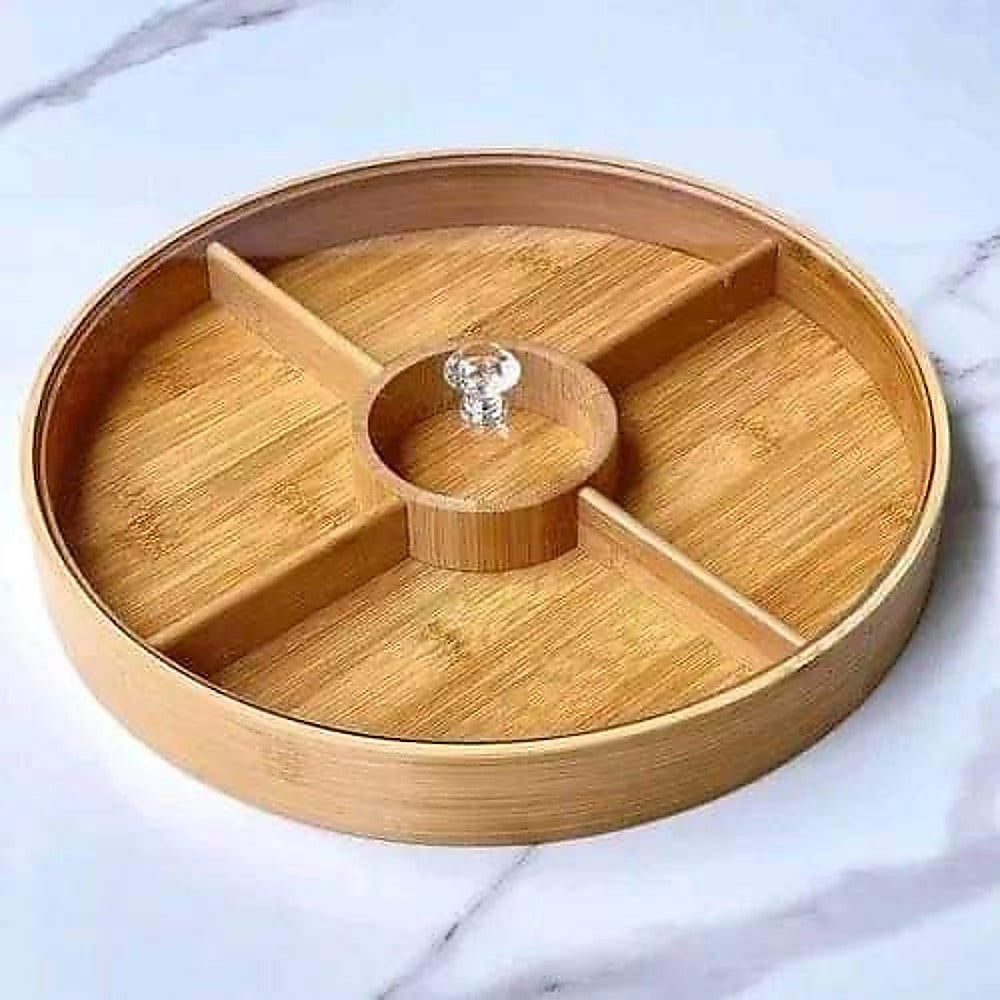 Round Bamboo Snack Serving Tray – Eco-Friendly Platter for Fruit, Cheese & Appetisers - Image 4