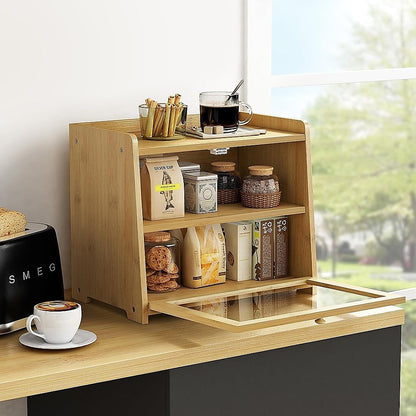 Enclosed Bread Box – Large Kitchen Countertop Bread Storage Container for Freshness & Organisation - Image 2