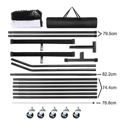 Portable 6.7m Pickleball Net Set – Heavy Duty Metal Frame with Wheels - Image 3