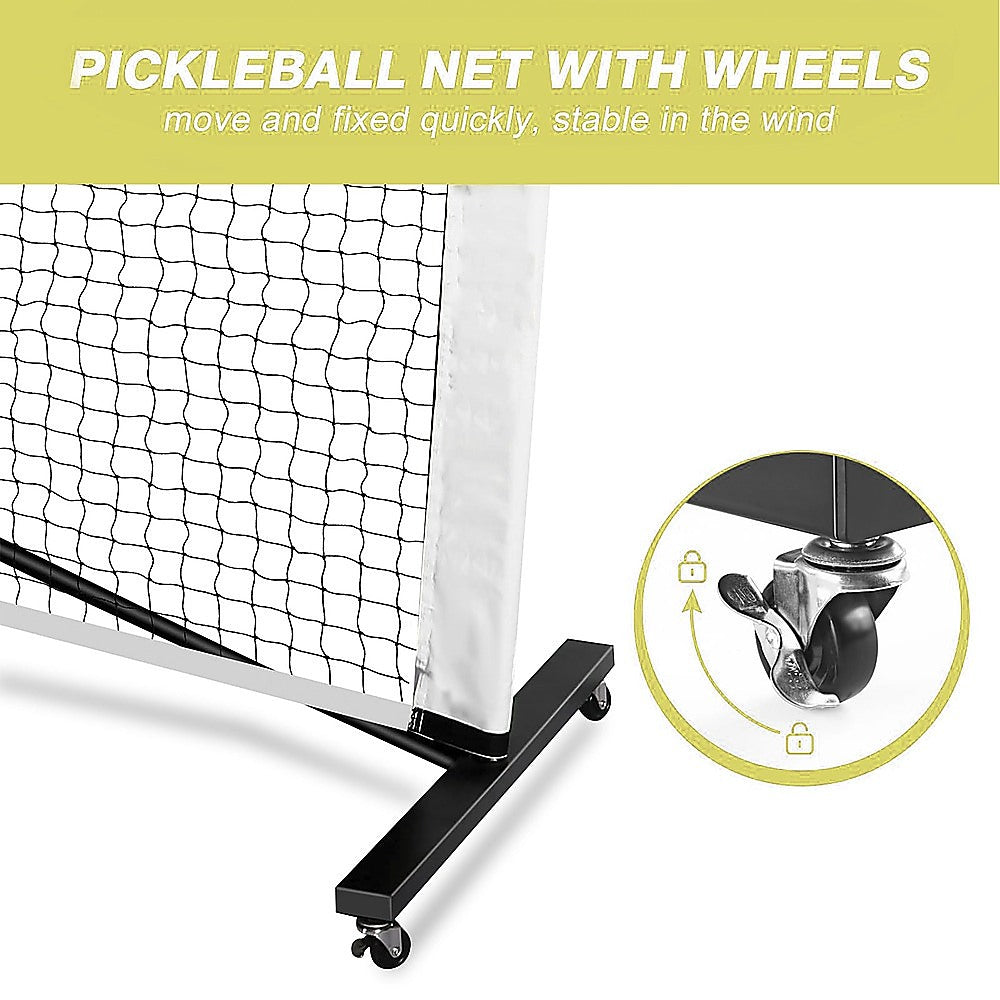 Portable 6.7m Pickleball Net Set – Heavy Duty Metal Frame with Wheels - Image 4