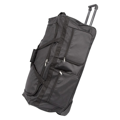 Large Black Wheeled Travel Duffle Bag – Rolling Luggage Trolley - Image 2