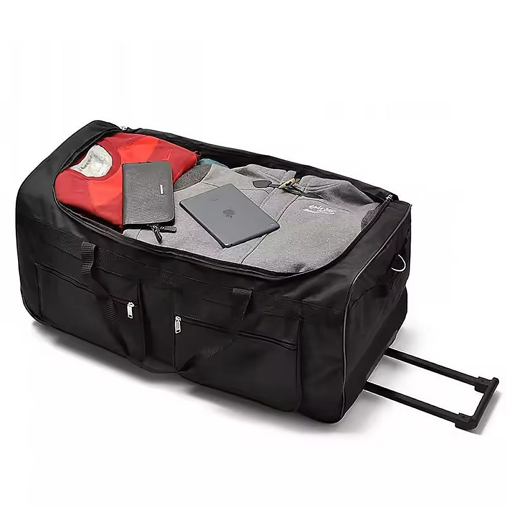 Large Black Wheeled Travel Duffle Bag – Rolling Luggage Trolley - Image 3