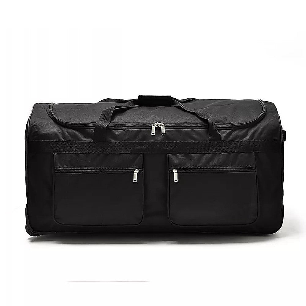 Large Black Wheeled Travel Duffle Bag – Rolling Luggage Trolley - Image 5