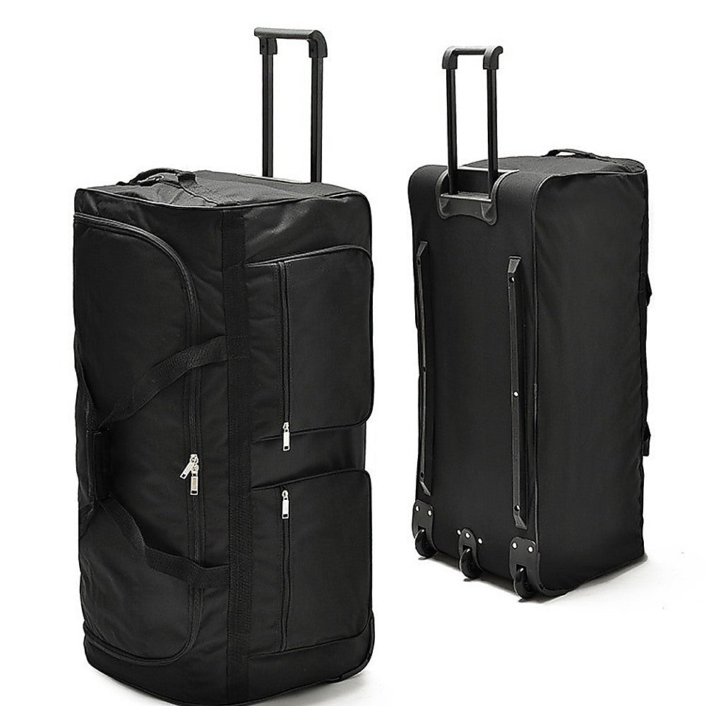 Large Black Wheeled Travel Duffle Bag – Rolling Luggage Trolley - Image 7