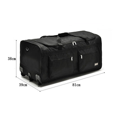 Large Black Wheeled Travel Duffle Bag – Rolling Luggage Trolley - Image 9