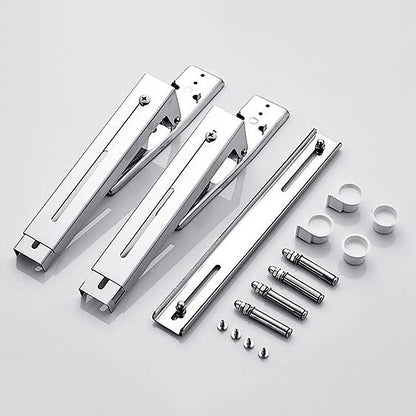Stainless Steel Microwave Oven Wall Mount Bracket – Adjustable Shelf with Removable Hooks - Image 4