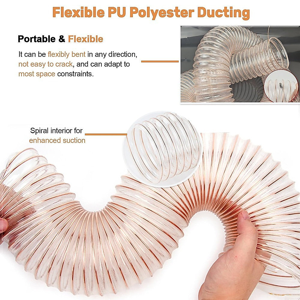 2m PU Flexible Ducting Hose – Clear Ventilation & Dust Extraction Tube for Woodworking & Fume Control - Image 3